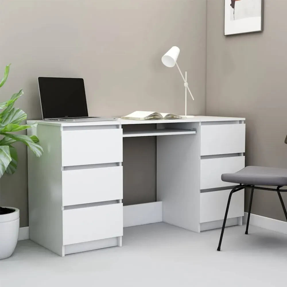 Bureau Blanc 140x50x77 cm Bois d'ingénierie vidaXL