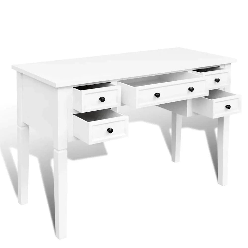 Bureau blanc à 5 tiroirs vidaXL