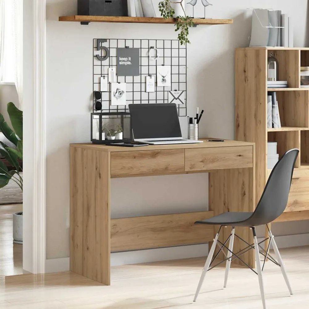 vidaXL Bureau chêne artisanal 101x50x76,5 cm bois d'ingénierie
