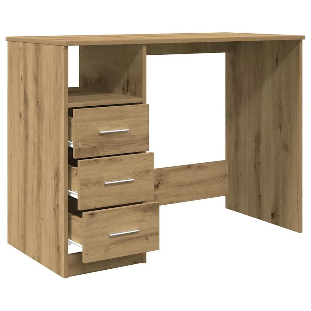 vidaXL Bureau chêne artisanal 102x76x50 cm bois d'ingénierie