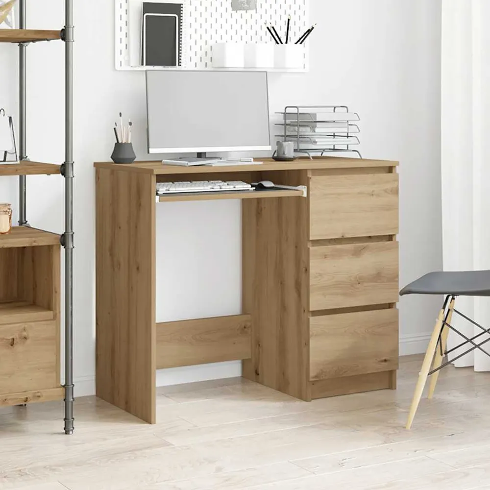 vidaXL Bureau chêne artisanal 90x45x76 cm bois d'ingénierie
