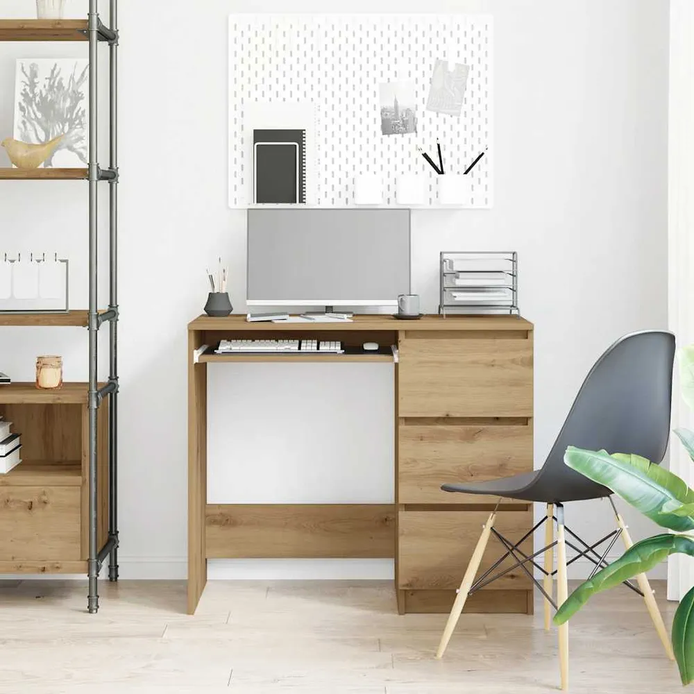 vidaXL Bureau chêne artisanal 90x45x76 cm bois d'ingénierie