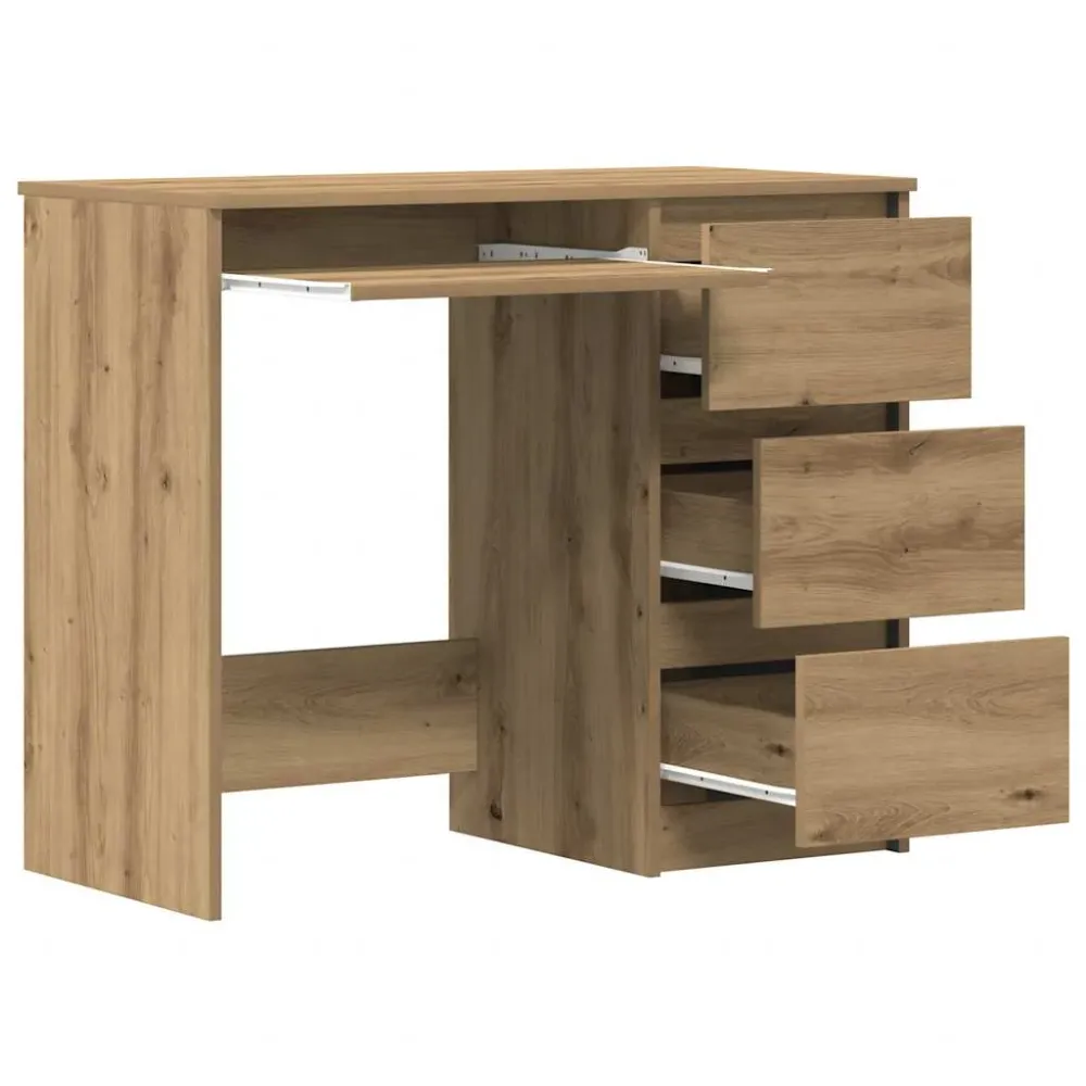 vidaXL Bureau chêne artisanal 90x45x76 cm bois d'ingénierie