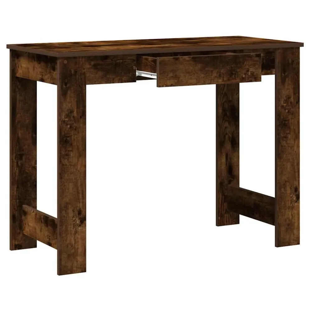 vidaXL Bureau chêne fumé 100x45x75 cm bois d'ingénierie