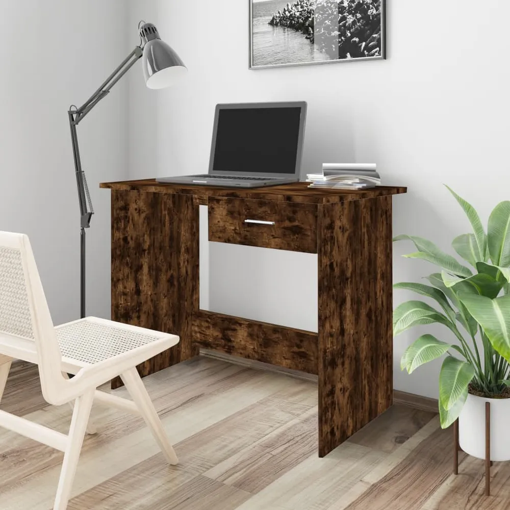 vidaXL Bureau Chêne fumé 100x50x76 cm Bois d'ingénierie