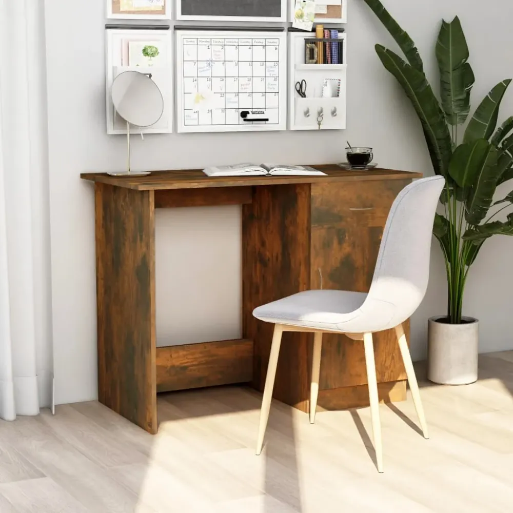vidaXL Bureau Chêne fumé 100x50x76 cm Bois d'ingénierie