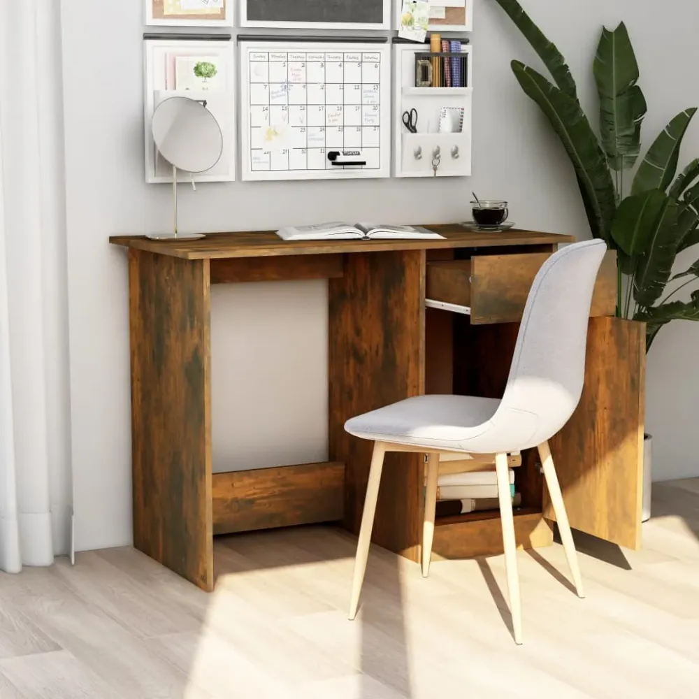 vidaXL Bureau Chêne fumé 100x50x76 cm Bois d'ingénierie