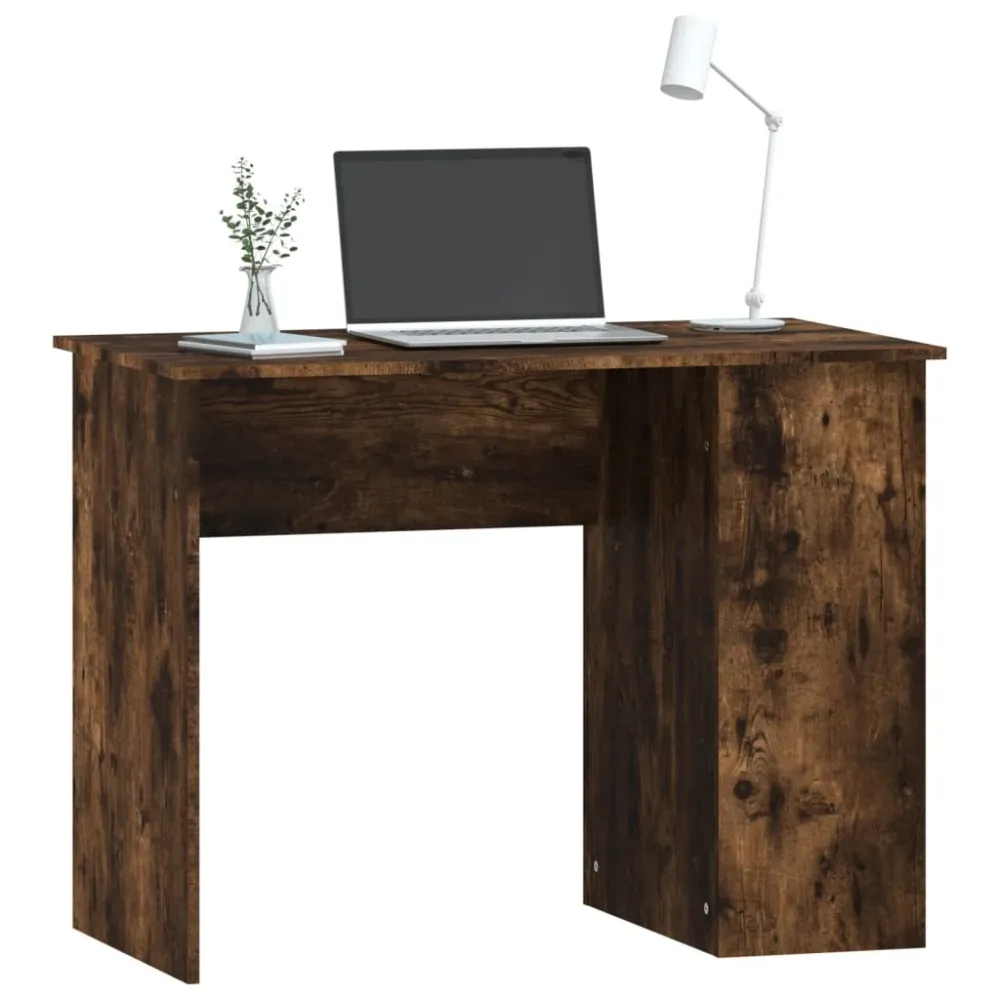 vidaXL Bureau chêne fumé 100x55x75 cm bois d'ingénierie