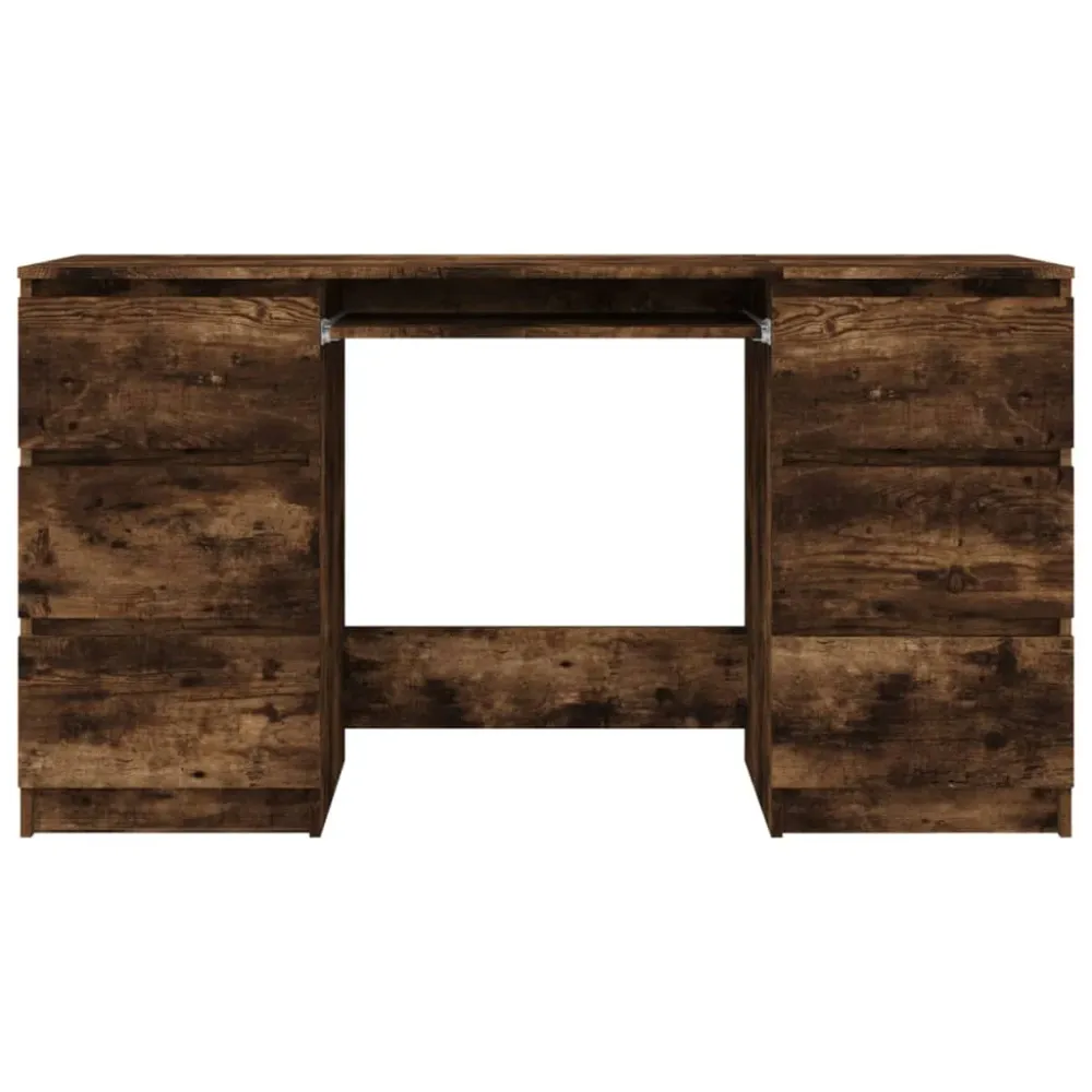 vidaXL Bureau Chêne fumé 140x50x77 cm Bois d'ingénierie