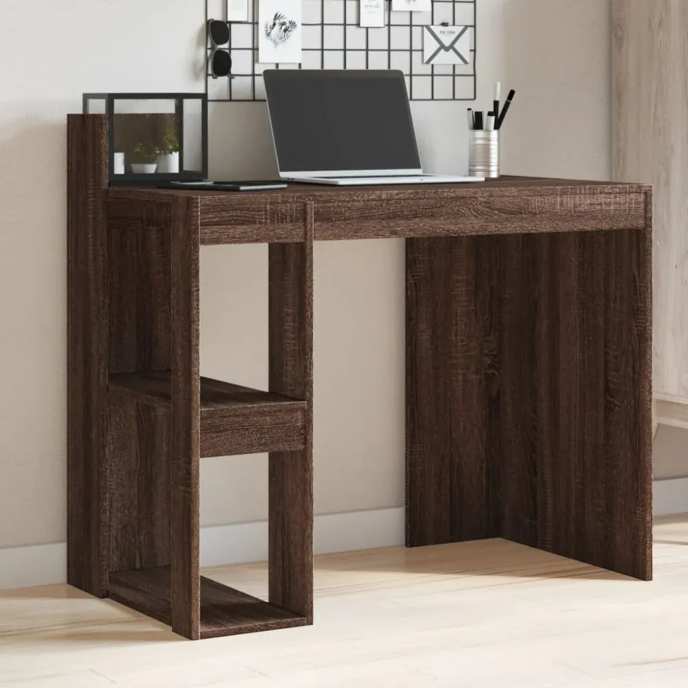 vidaXL Bureau chêne marron 103,5x56,5x94 cm bois d'ingénierie
