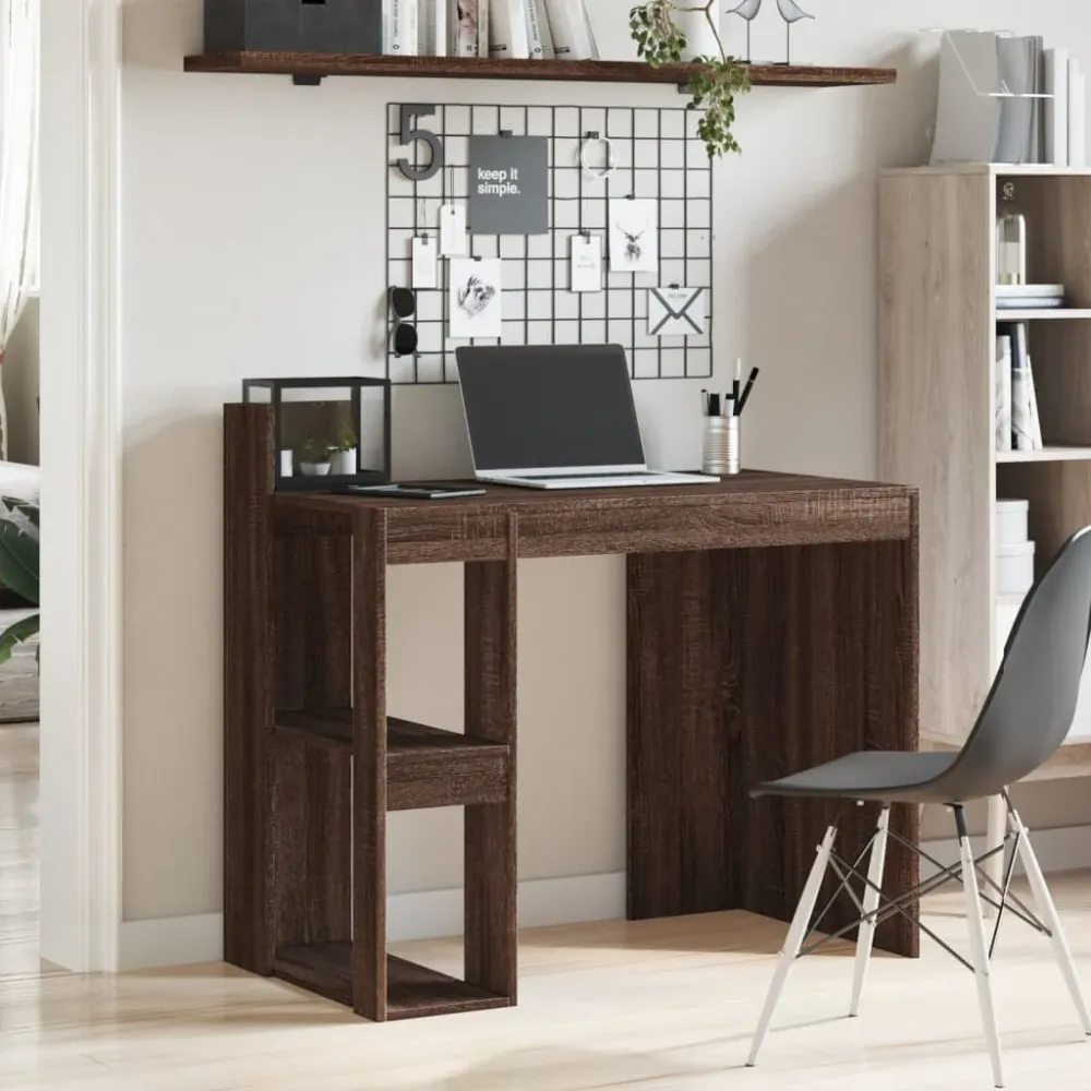 vidaXL Bureau chêne marron 103,5x56,5x94 cm bois d'ingénierie