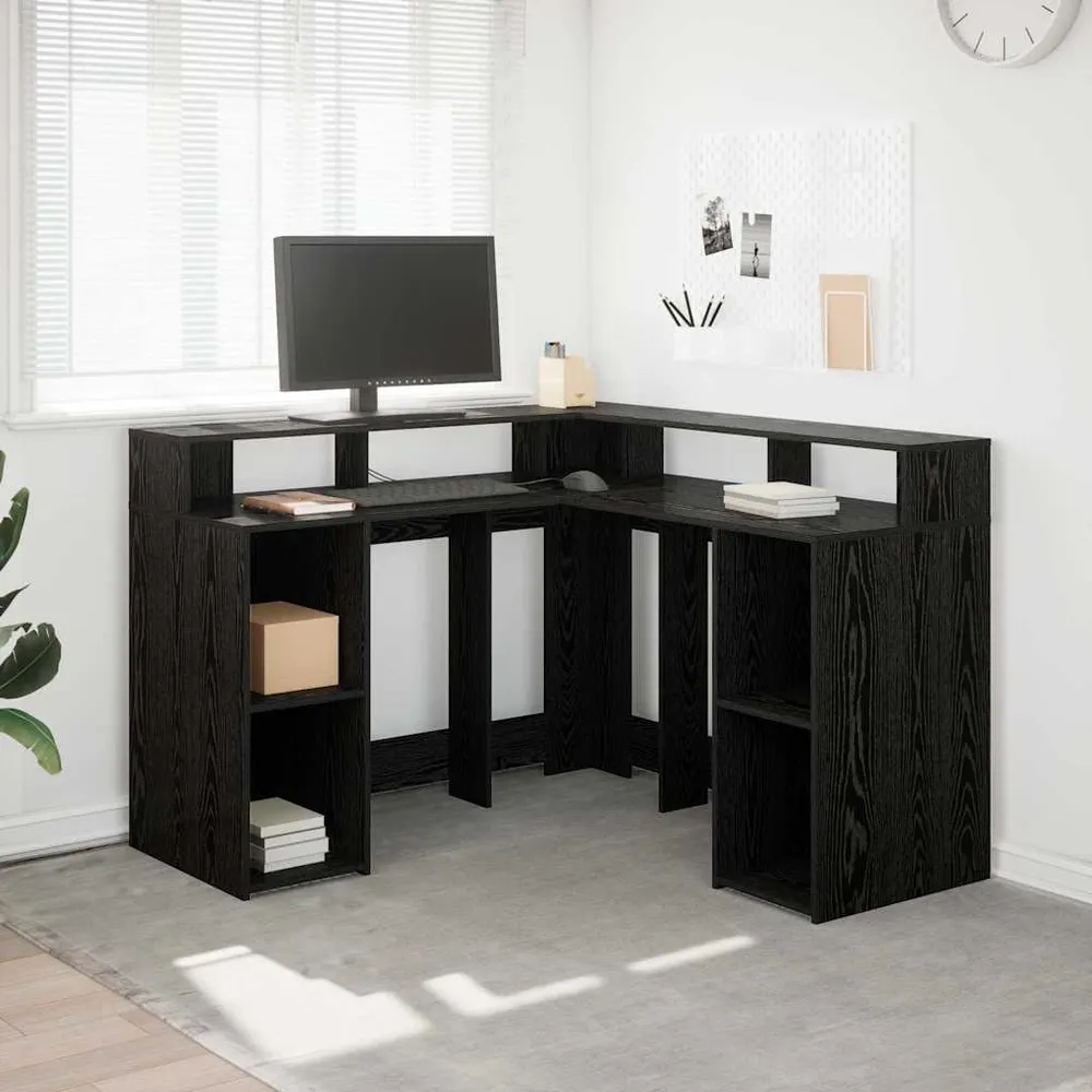 Bureau Chêne noir 130 x 130 x 91 cm Bois d'ingénierie vidaXL