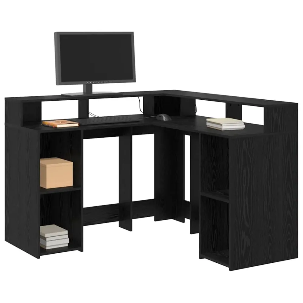 Bureau Chêne noir 130 x 130 x 91 cm Bois d'ingénierie vidaXL