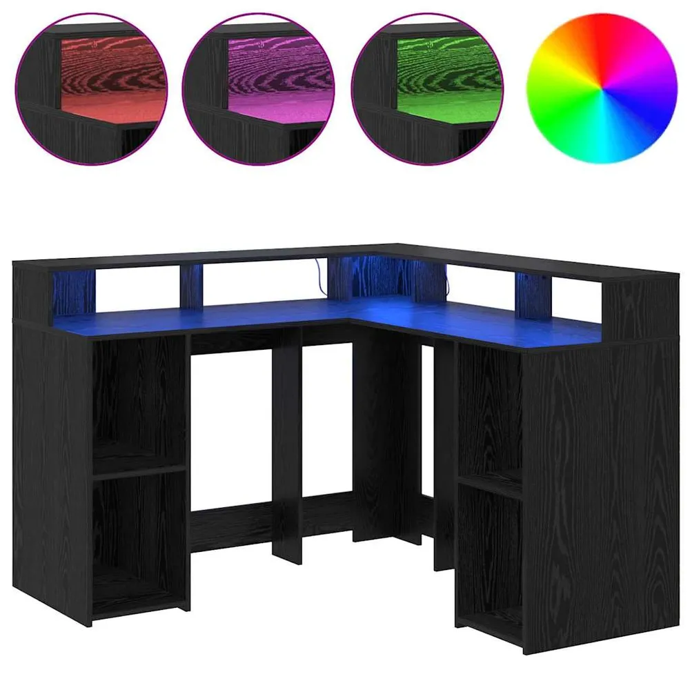 Bureau Chêne noir 130 x 130 x 91 cm Bois d'ingénierie vidaXL