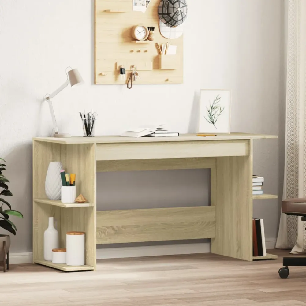 vidaXL Bureau chêne sonoma 140x50x75 cm bois d'ingénierie