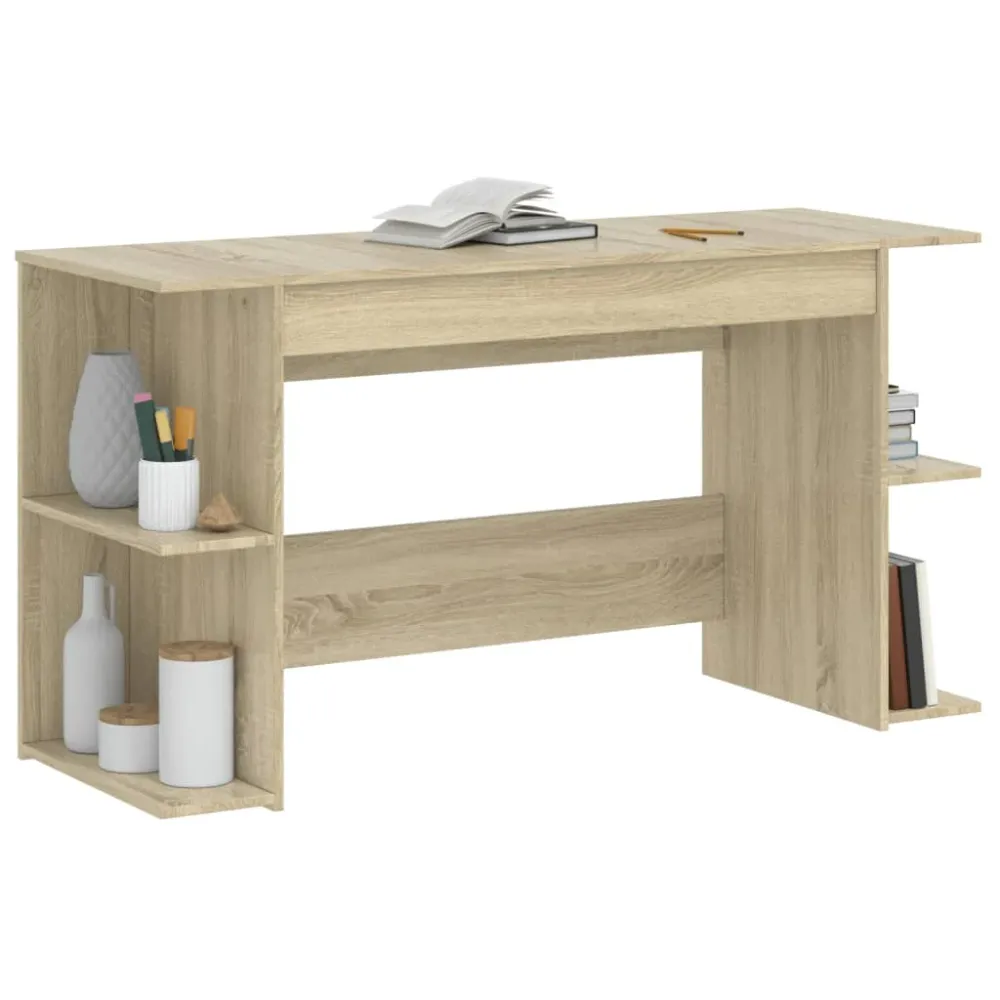 vidaXL Bureau chêne sonoma 140x50x75 cm bois d'ingénierie