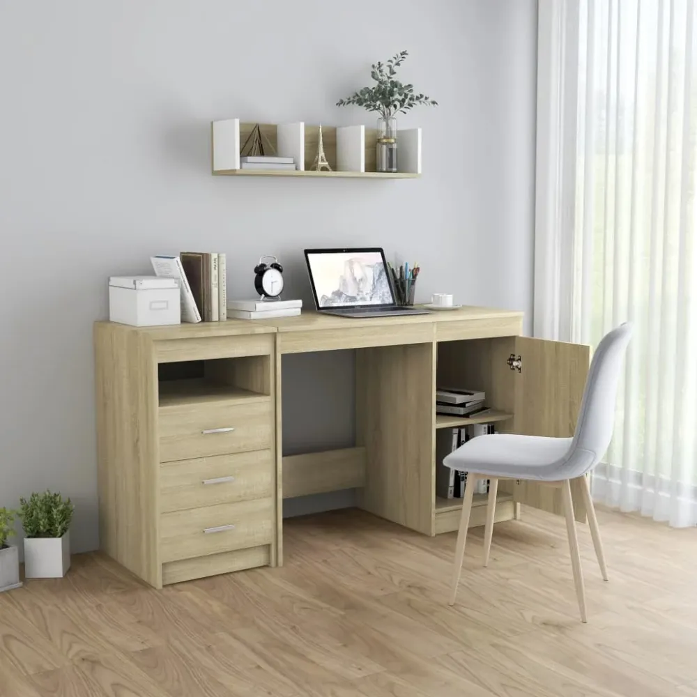 vidaXL Bureau Chêne sonoma 140x50x76 cm Aggloméré