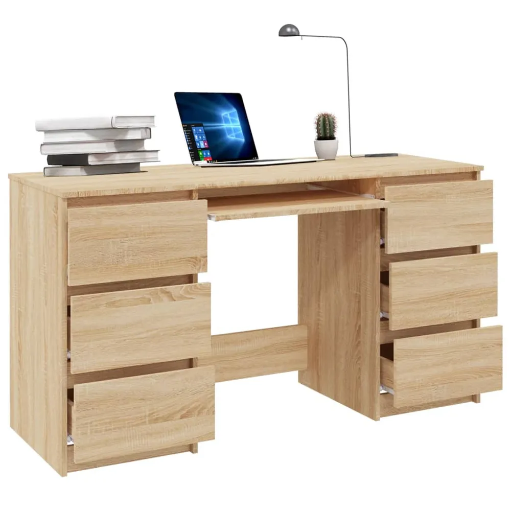 vidaXL Bureau Chêne sonoma 140x50x77 cm Aggloméré