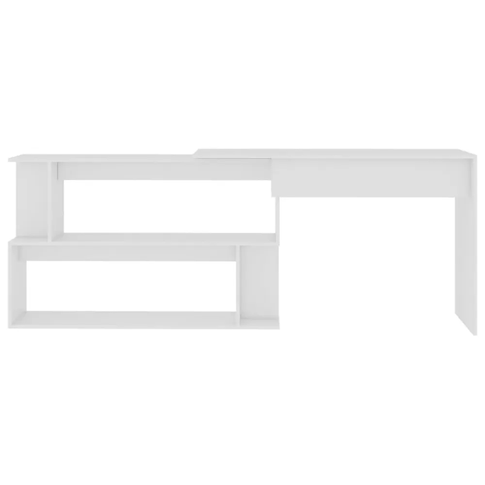 vidaXL Bureau d'angle Blanc 200x50x76 cm Aggloméré