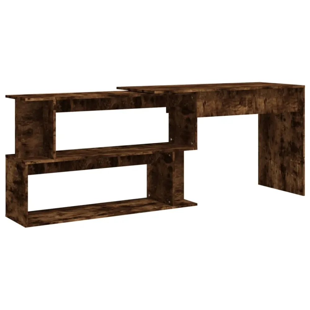 vidaXL Bureau d'angle Chêne fumé 200x50x76 cm Bois d'ingénierie
