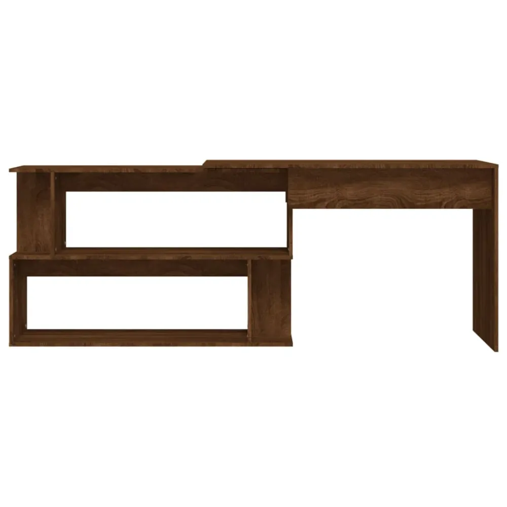 vidaXL Bureau d'angle Chêne marron 200x50x76 cm Bois d'ingénierie