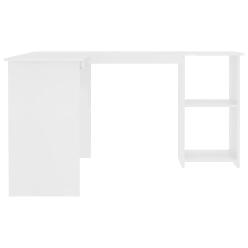 vidaXL Bureau d'angle en forme de L Blanc 120x140x75 cm