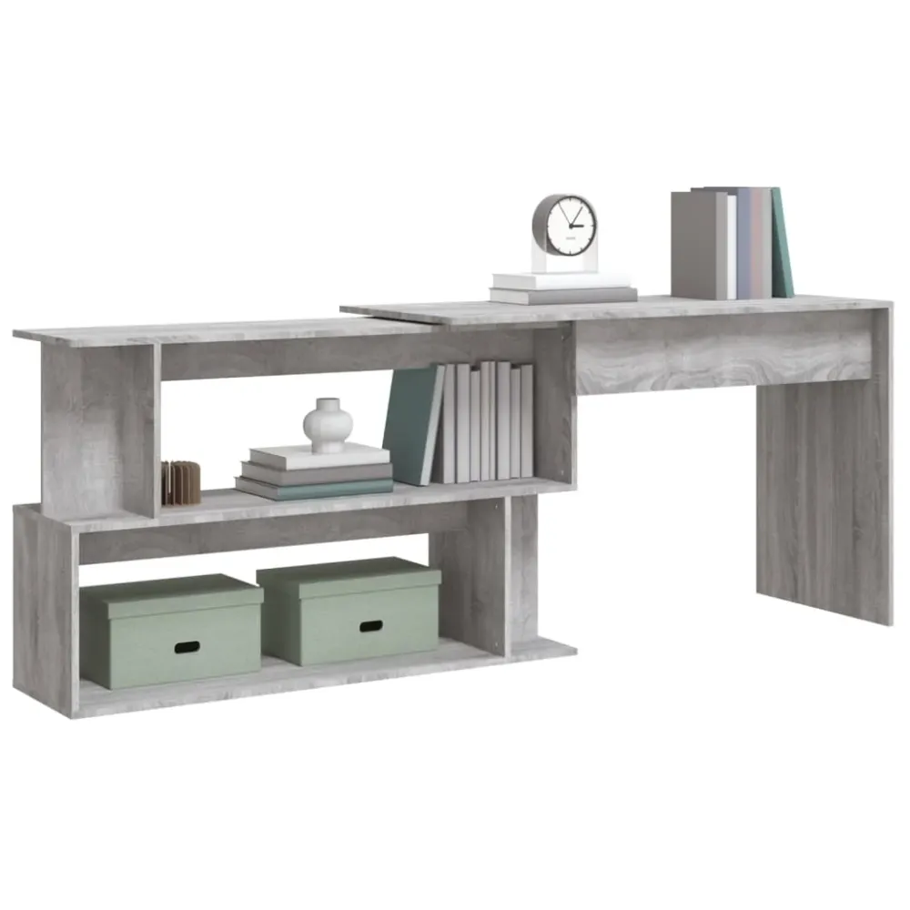 vidaXL Bureau d'angle Sonoma gris 200x50x76 cm Bois d'ingénierie