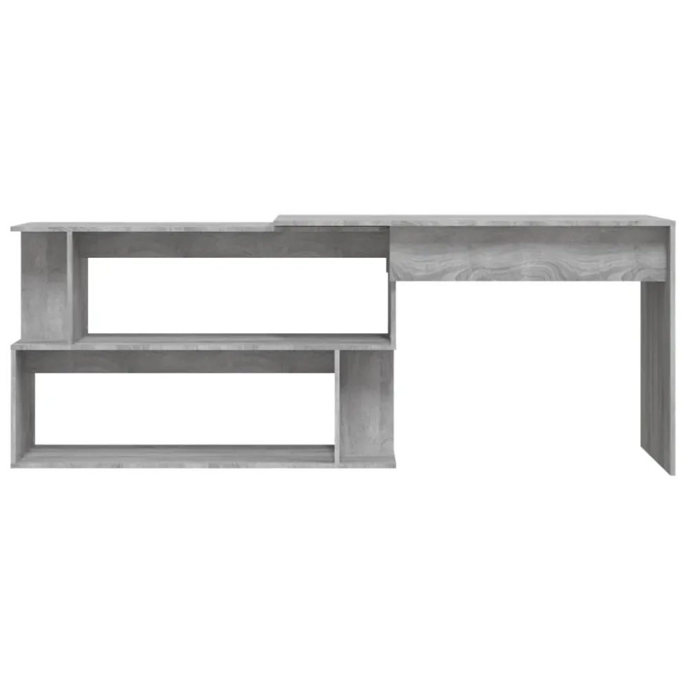 vidaXL Bureau d'angle Sonoma gris 200x50x76 cm Bois d'ingénierie