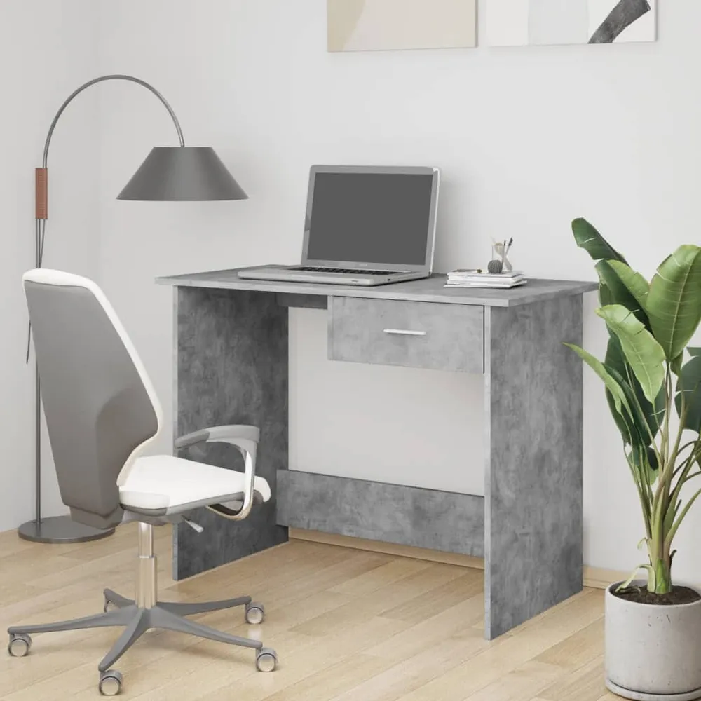 vidaXL Bureau Gris béton 100 x 50 x 76 cm Aggloméré
