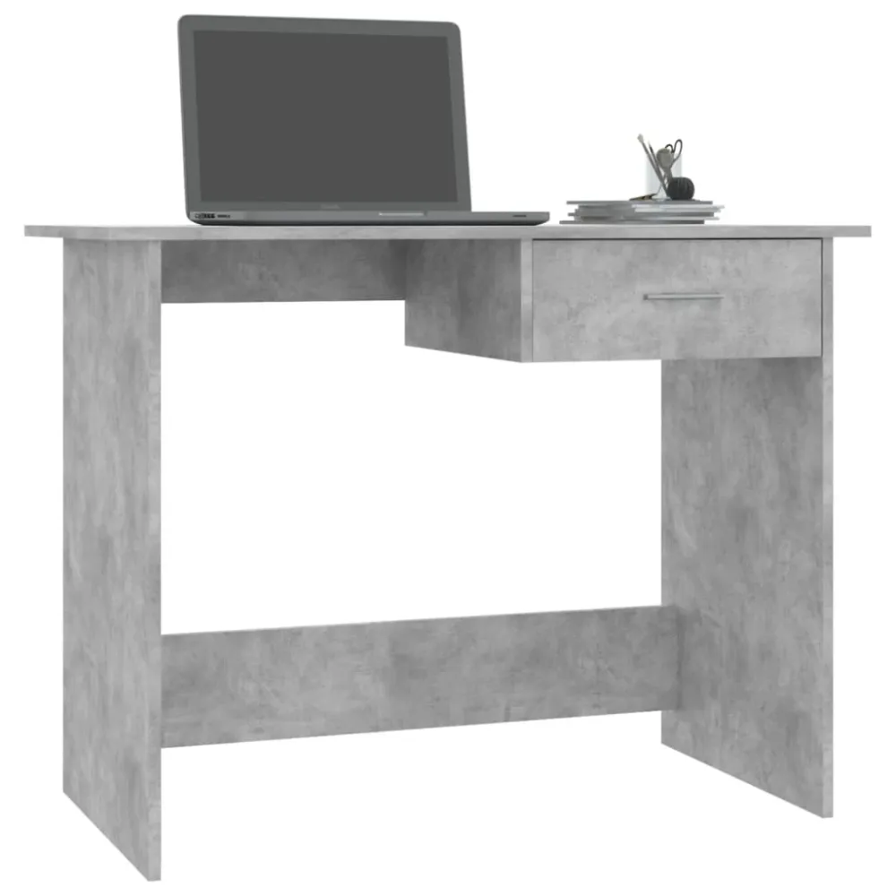 vidaXL Bureau Gris béton 100 x 50 x 76 cm Aggloméré