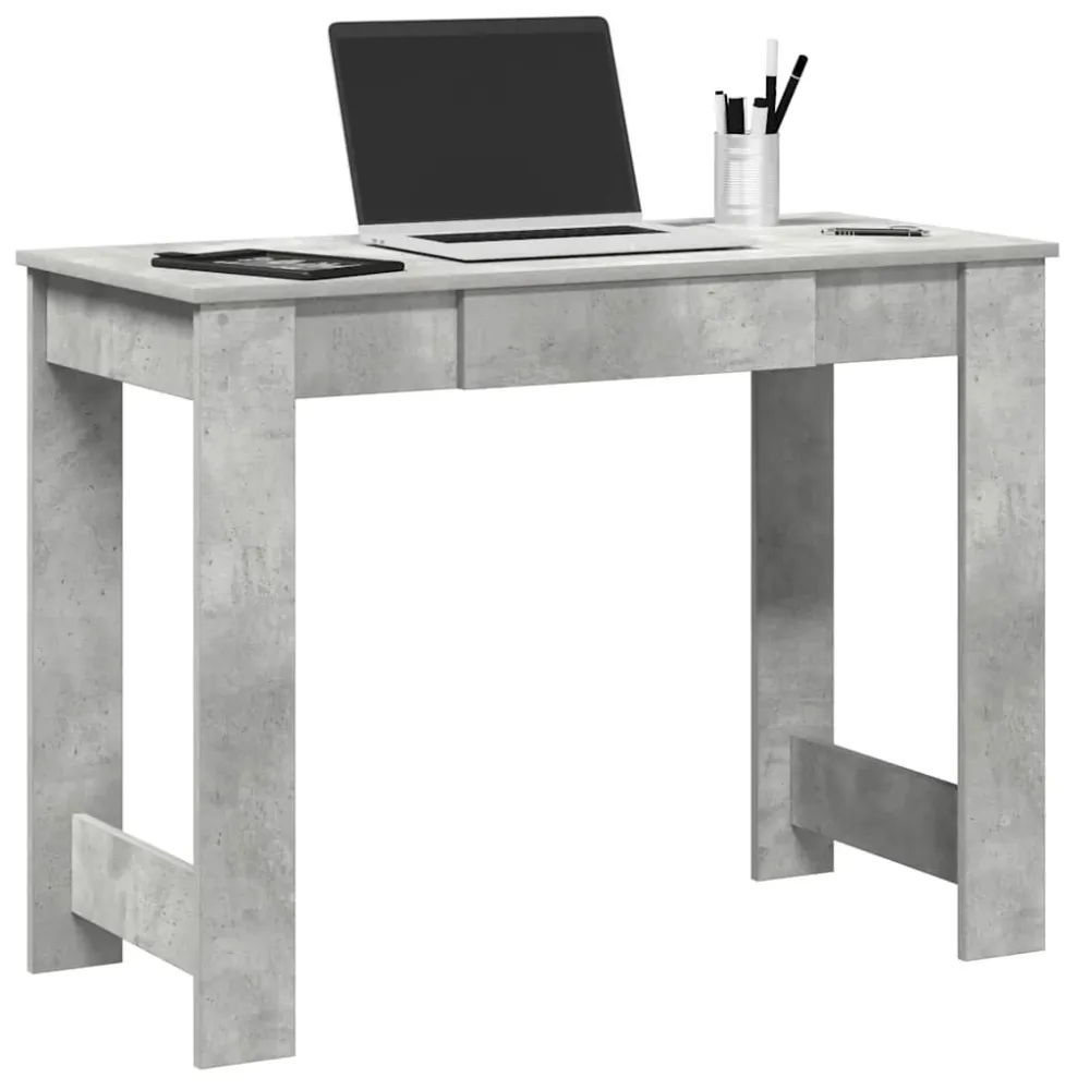 vidaXL Bureau gris béton 100x45x75 cm bois d'ingénierie