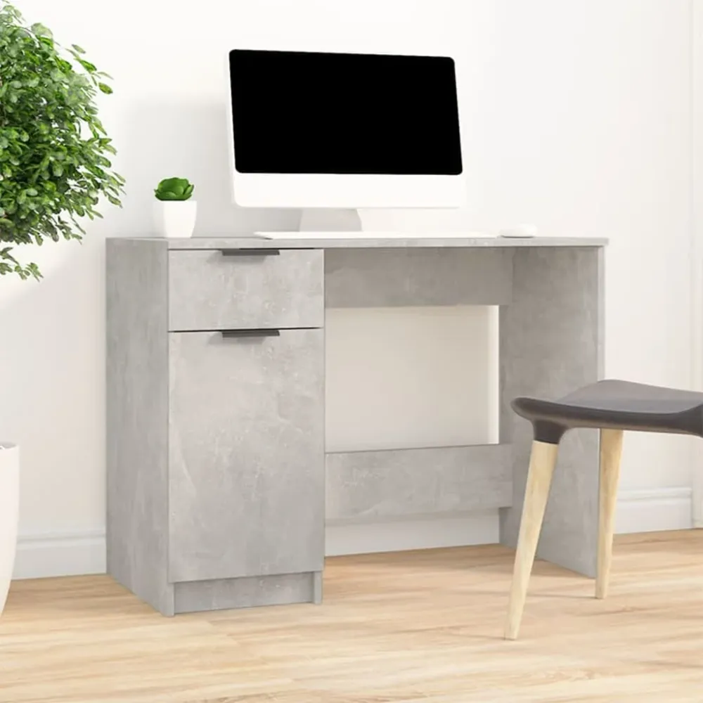 vidaXL Bureau Gris béton 100x50x75 cm Bois d'ingénierie