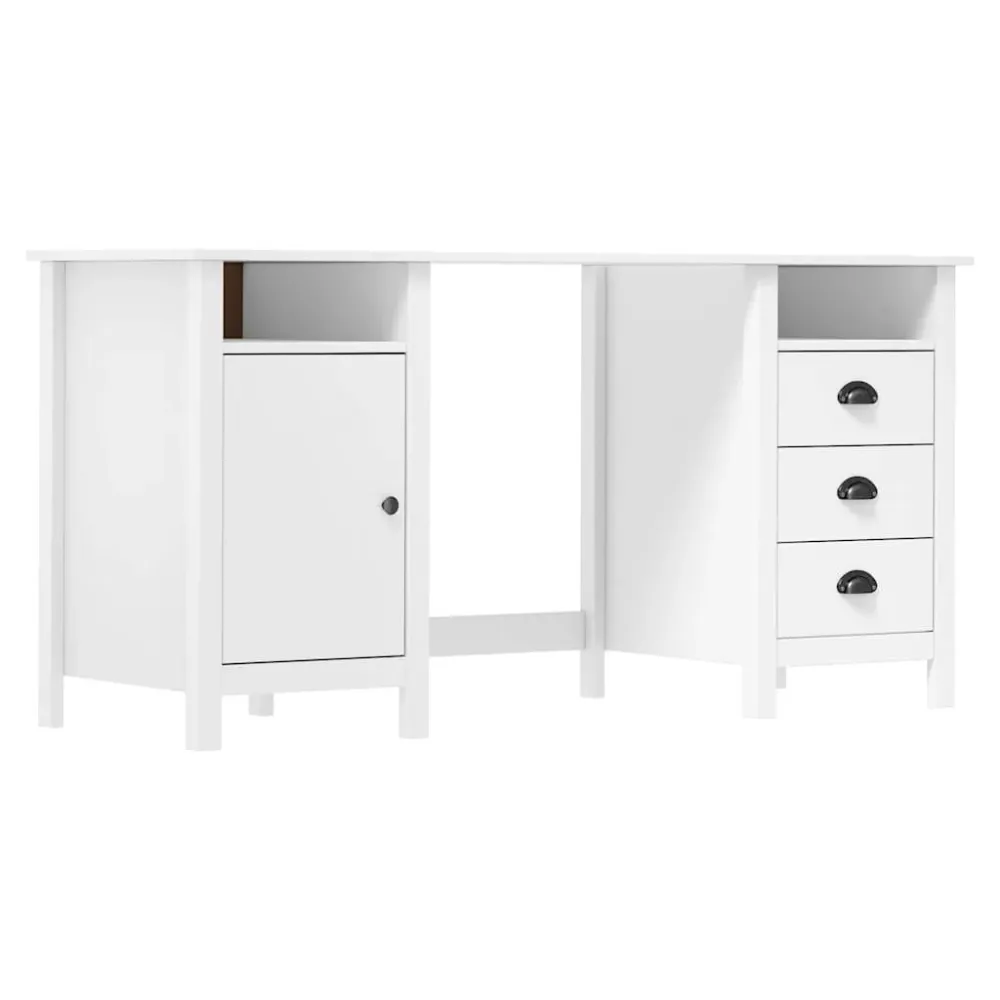 Bureau Hill Blanc 150x50x74 cm Bois de pin solide vidaXL