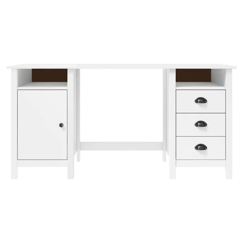Bureau Hill Blanc 150x50x74 cm Bois de pin solide vidaXL