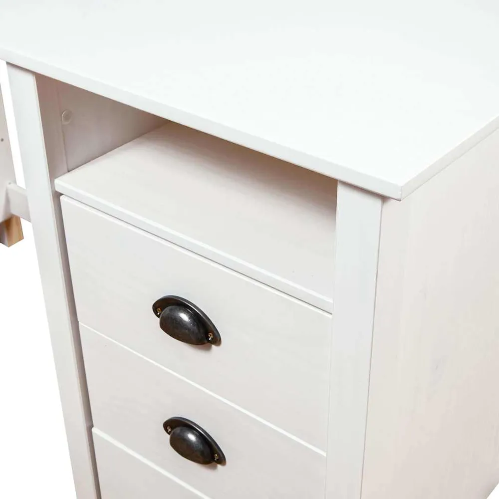 Bureau Hill Blanc 150x50x74 cm Bois de pin solide vidaXL