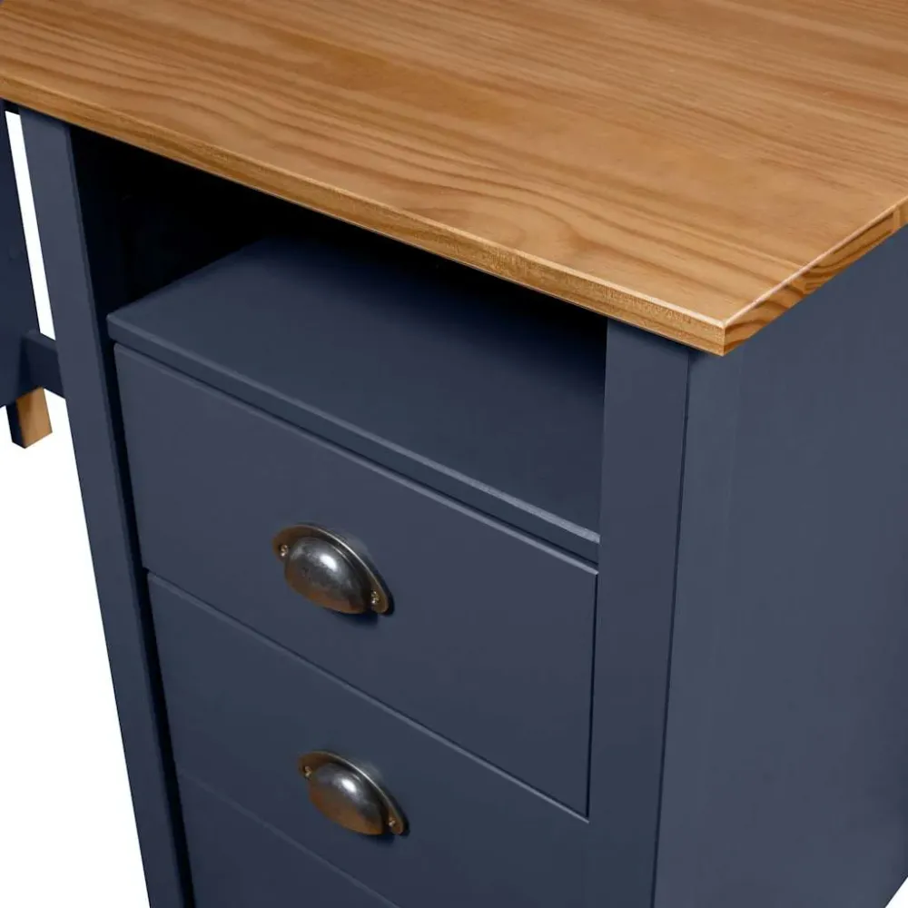Bureau Hill Gris 150x50x74 cm Bois de pin solide vidaXL