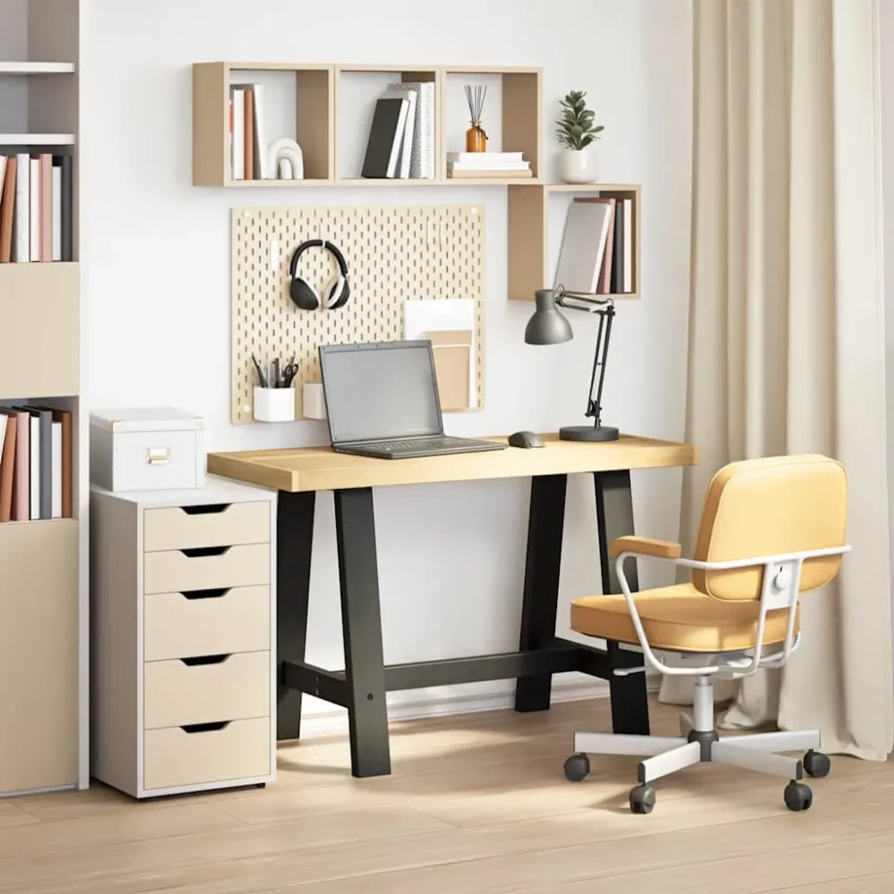 vidaXL Bureau NOAIN pieds en forme de 120x50x75 cm bois massif pin