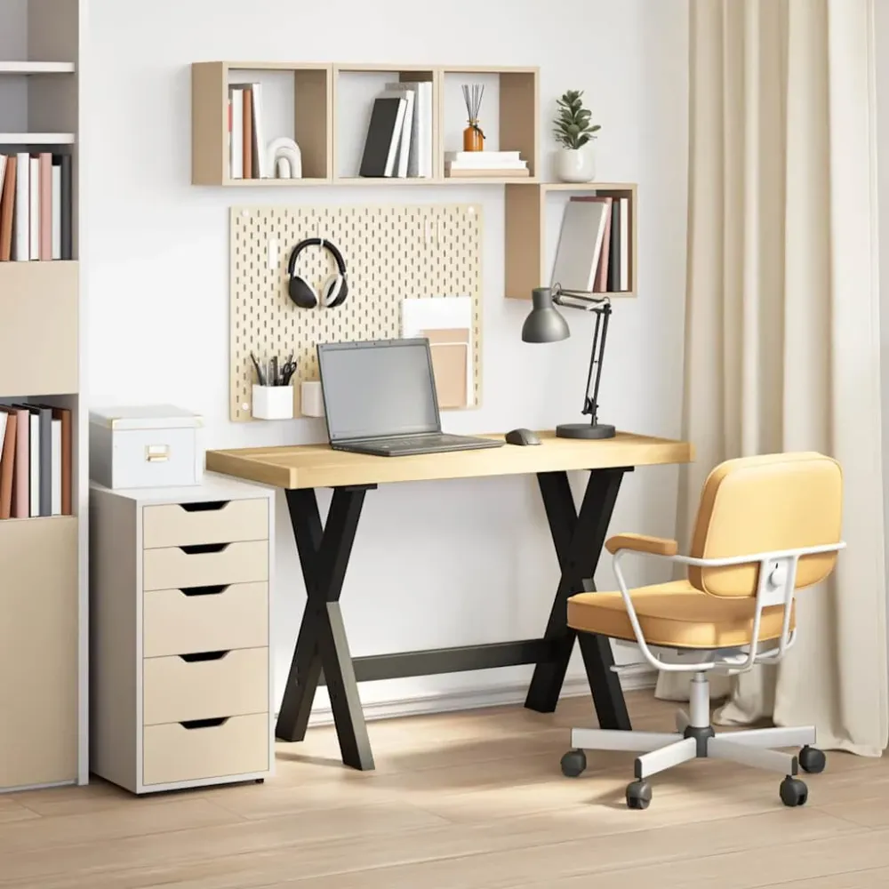 vidaXL Bureau NOAIN pieds en forme de X 120x50x75 cm bois massif pin