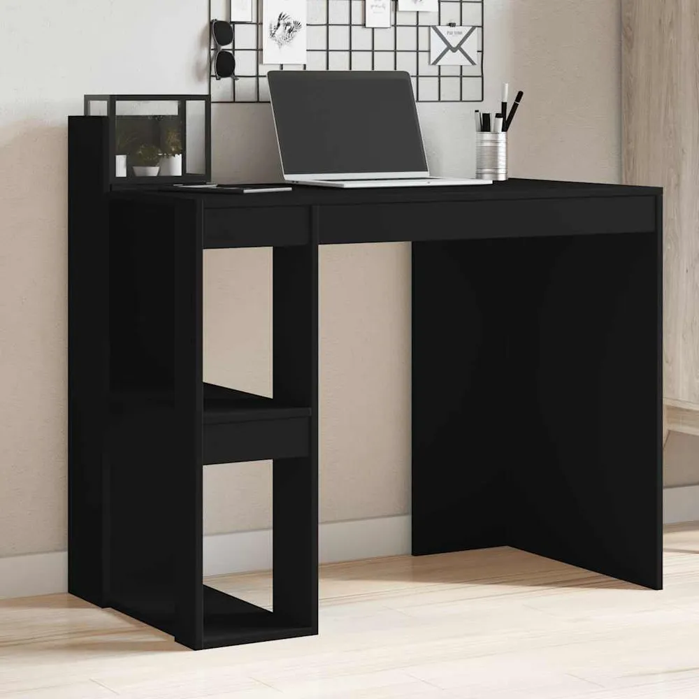 vidaXL Bureau noir 103,5x56,5x94 cm bois d'ingénierie