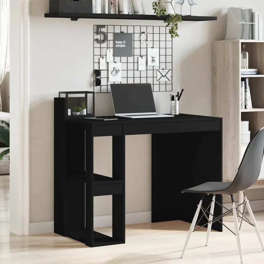 vidaXL Bureau noir 103,5x56,5x94 cm bois d'ingénierie