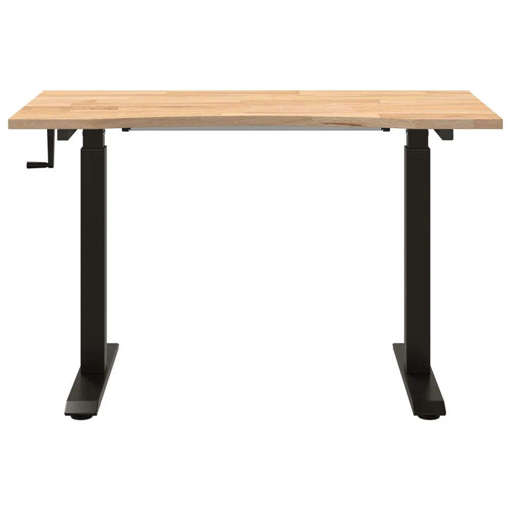 Bureau Noir et naturel 120 x 60 cm Bois de chêne massif vidaXL