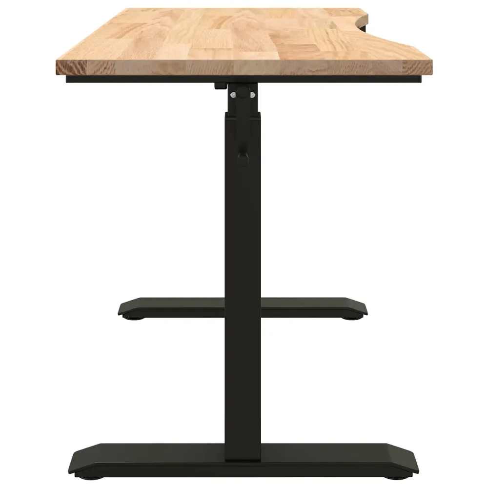 Bureau Noir et naturel 120 x 60 cm Bois de chêne massif vidaXL