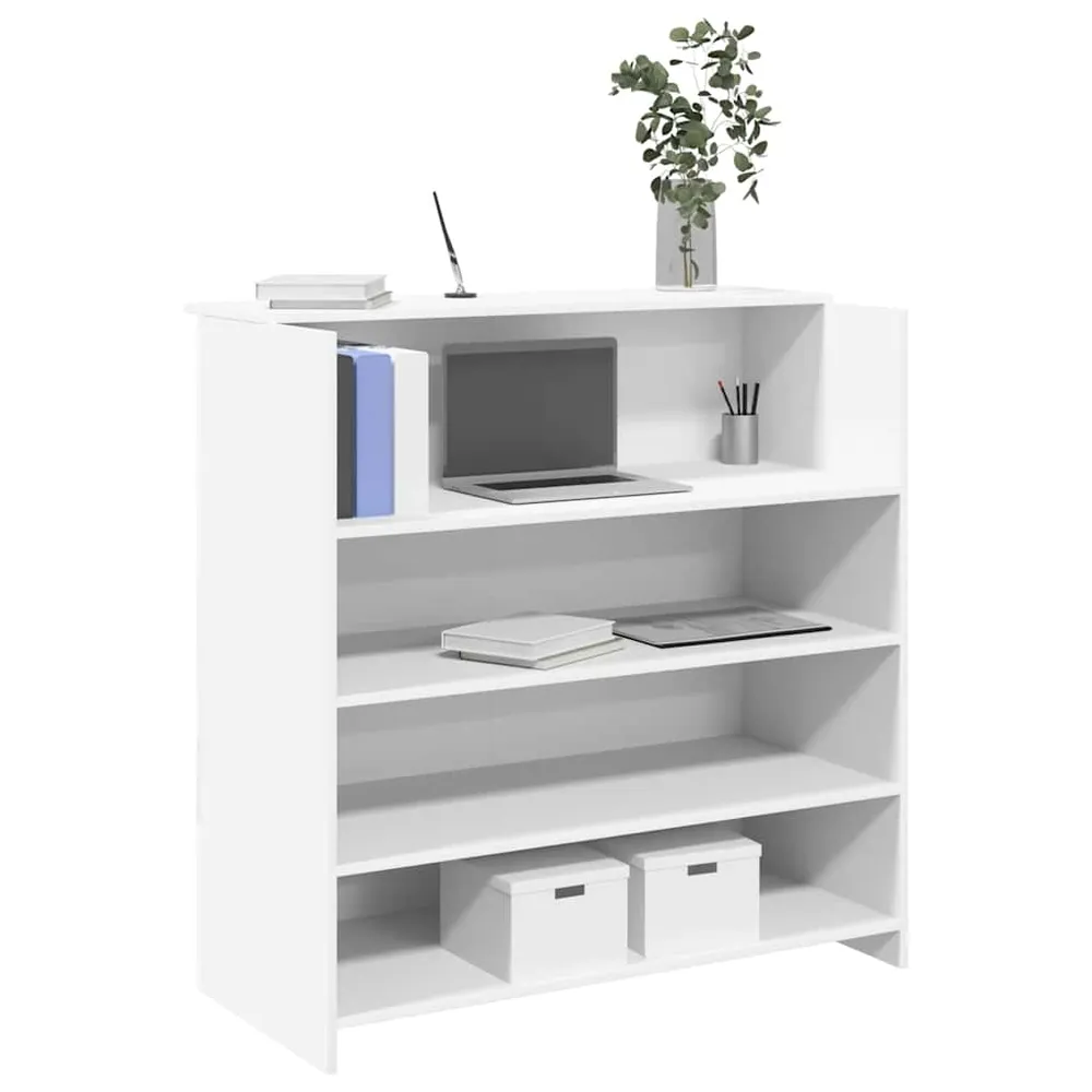Bureau de réception blanc 100x50x103,5 cm bois d'ingénierie vidaXL