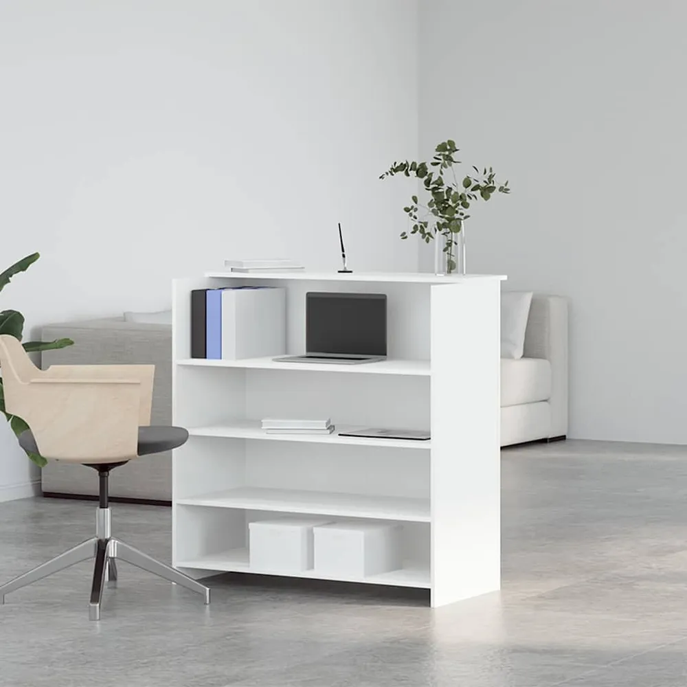 Bureau de réception blanc 100x50x103,5 cm bois d'ingénierie vidaXL