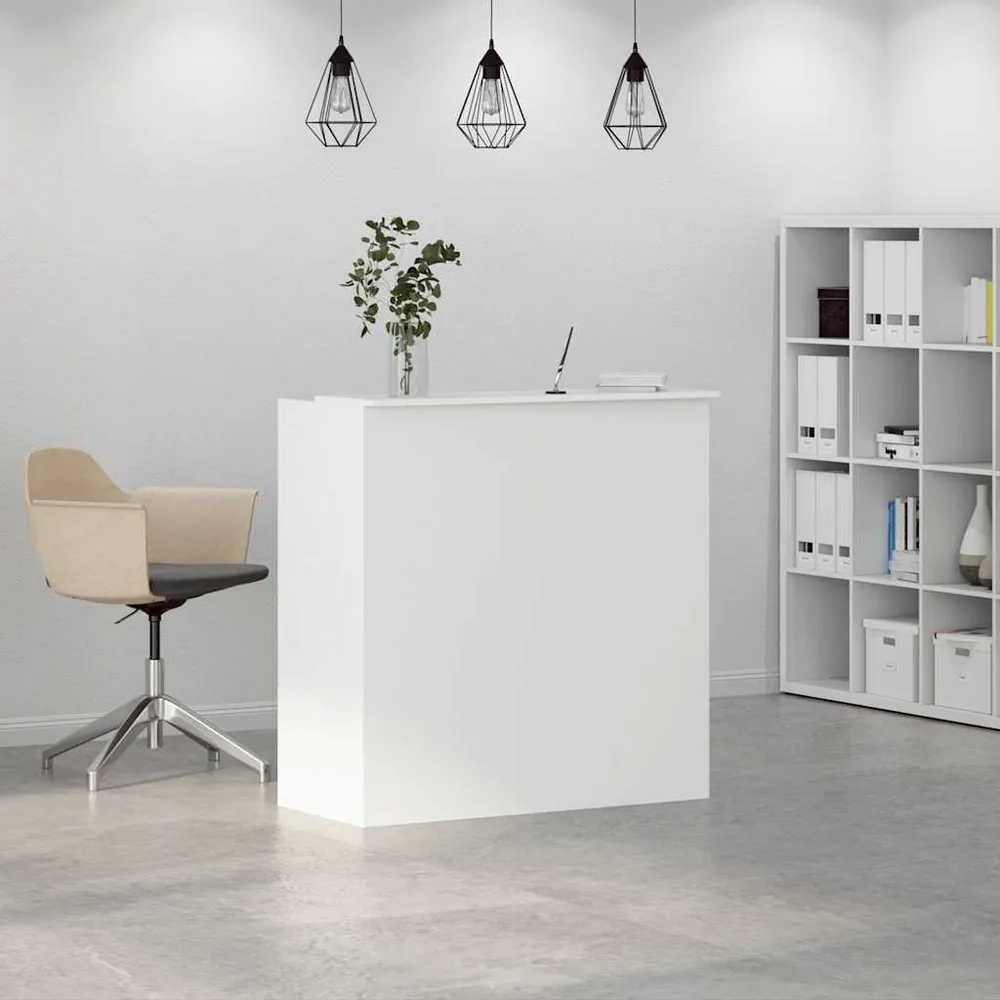 Bureau de réception blanc 100x50x103,5 cm bois d'ingénierie vidaXL
