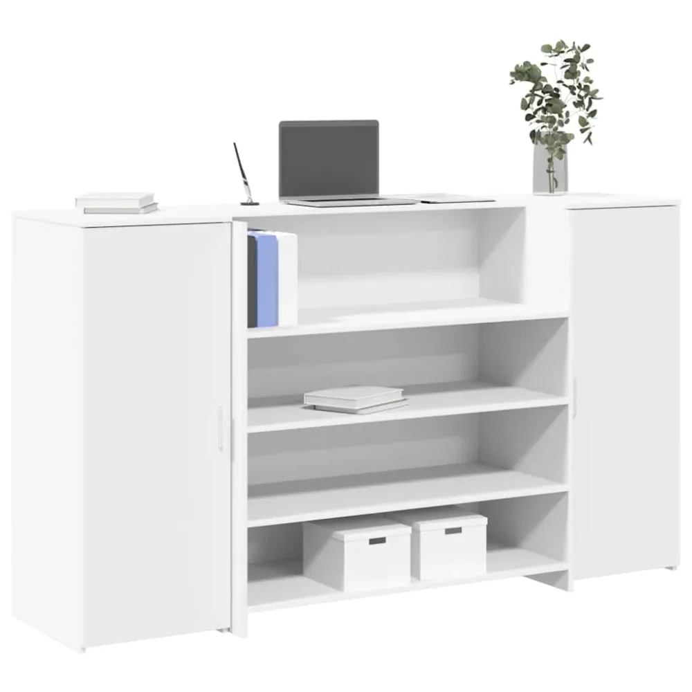 Bureau de réception Blanc 180x50x103,5 cm Bois d'ingénierie vidaXL