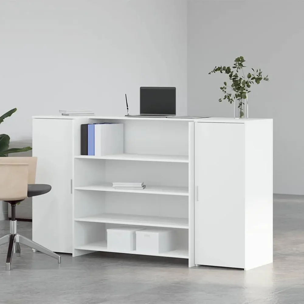 Bureau de réception Blanc 180x50x103,5 cm Bois d'ingénierie vidaXL