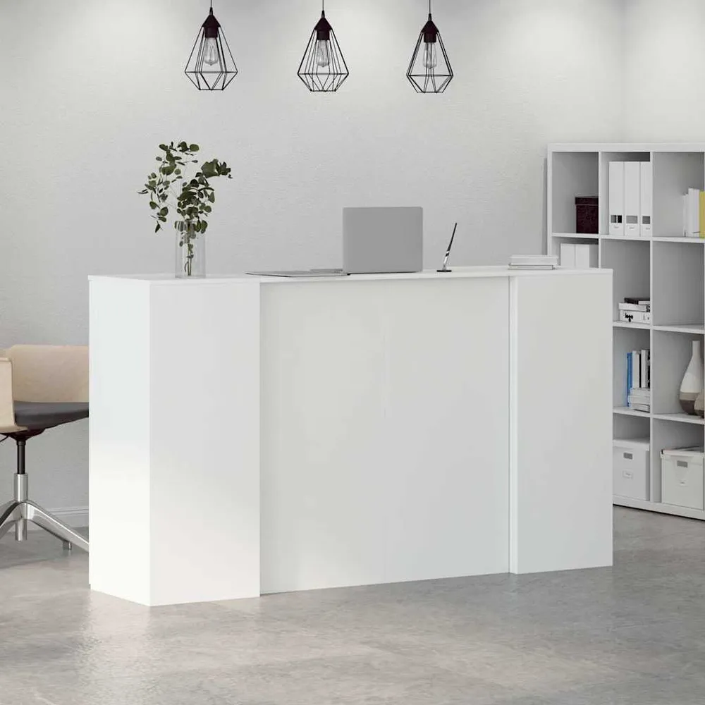 Bureau de réception Blanc 180x50x103,5 cm Bois d'ingénierie vidaXL