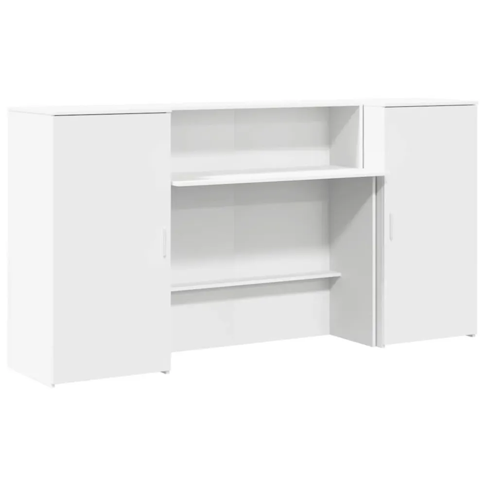 Bureau de réception blanc 200x50x103,5 cm bois d'ingénierie vidaXL