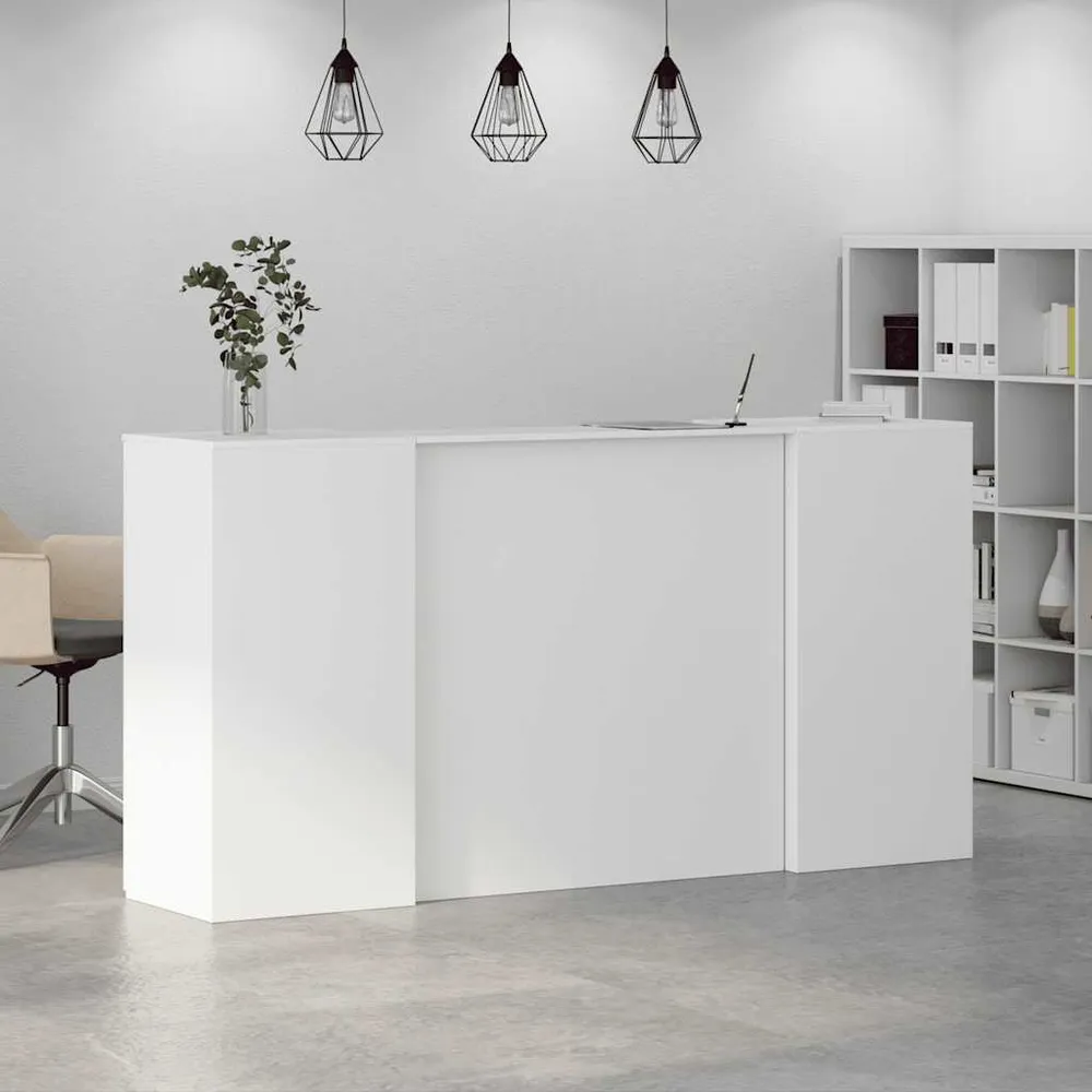Bureau de réception blanc 200x50x103,5 cm bois d'ingénierie vidaXL